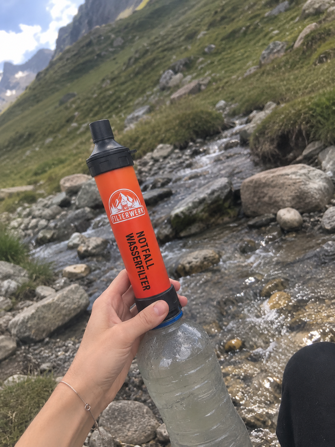 FILTERWERK Wasserfilter auf einer längeren Wandertour
